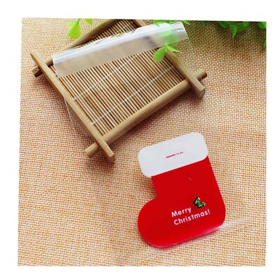 100Pcs/Lot Mini Christmas Stocking Boots Cookies Packaging
