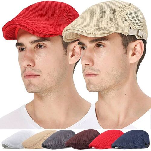 Sumemr Man Berets Mesh British Vintage Flat Caps Gatsby Male