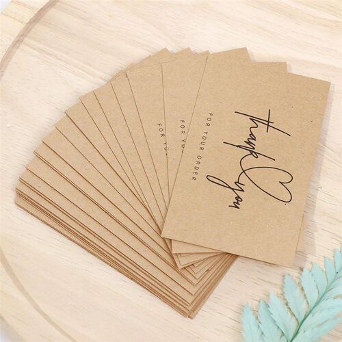 30Pcs Greeting Tags Thank You For Your Order Kraft Paper Car