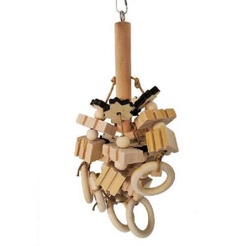 Bird Chewing Toy Parrot Cage Bite Toys Multi Shaped Wood