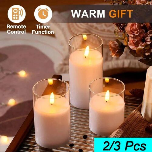 Led Electronic Candles Light Flameless Remote Timer Flickeri