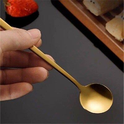 Long Handled 304 Stainless Steel Coffee Spoon Ice Cream