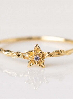 Retro Open Adjustable December Birthstone Ring with Copper I
