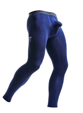Mens long Johns separate single scrotal support thin line p
