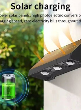 Solar Wall Lamp Outdoor Waterproof Warm White Fence Light So