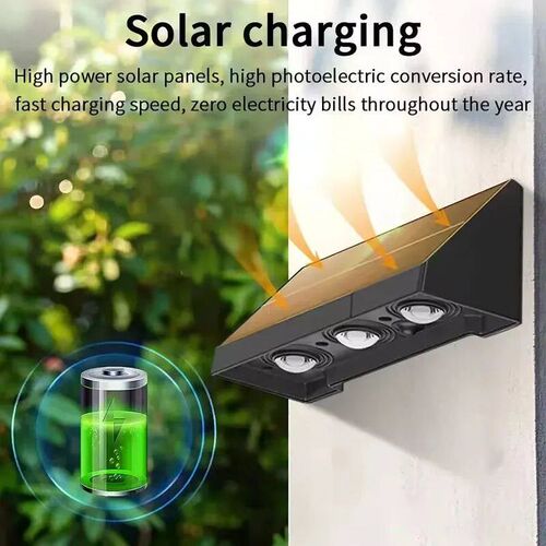 Solar Wall Lamp Outdoor Waterproof Warm White Fence Light So