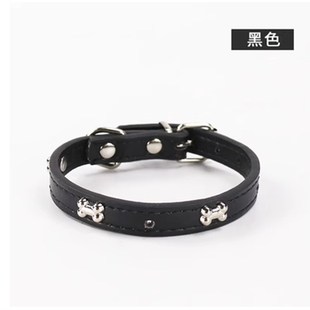 2023 new dog collar with bones stripe leather adjustabl