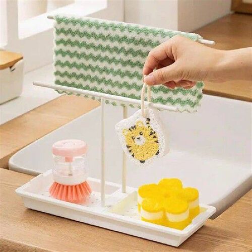 Kitchen Sponge Organizer Sponge Holder Drain Rack Dish Rag