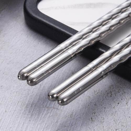 Korean-style Metal Chopsticks Round Thread Non-slip Handle C