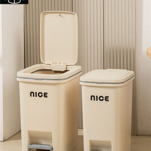 Rubbish Can Kitchen Toilet Trash with Press Lid Garbage Bin