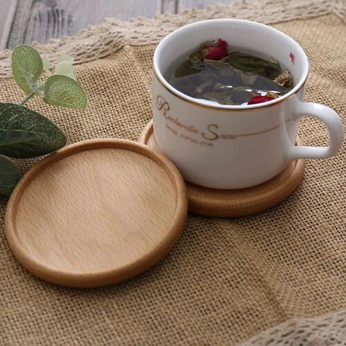 1PC Solid Walnut Wood Coaster Round Square Beech Wood Cup Ma