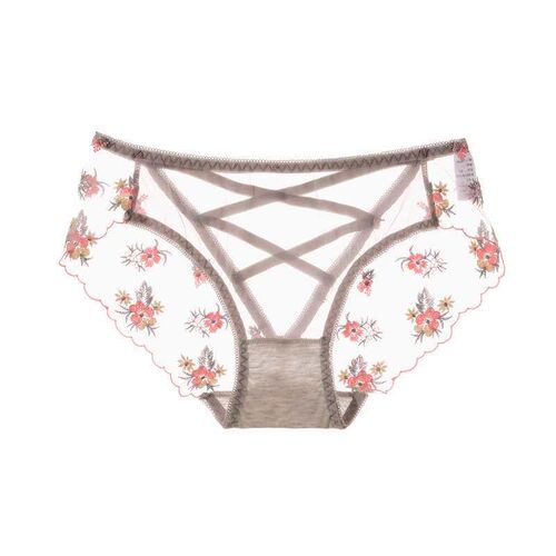 Diao Chan 1506 Plus Size Cross Ribbon Floral Embroidered Lac