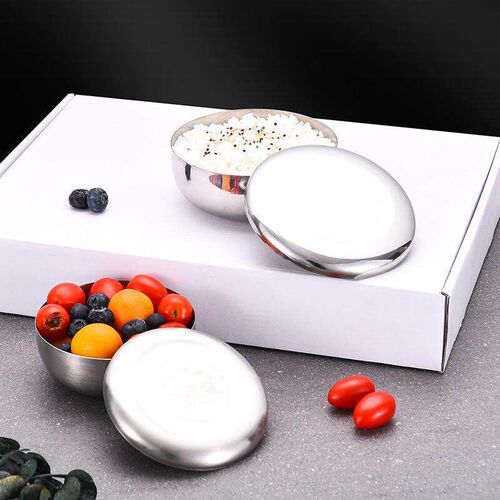 Stainless Steel Bowl Korean Big Cooked Rice Bowl with Cover