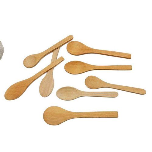5 PC Wooden Tea poon Bamboo Tableware Condiment Utenil Co