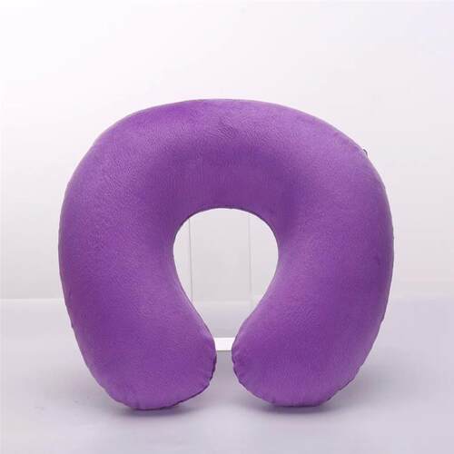 Travel Office Headrest U-shaped Inflatable Short Plush ver +