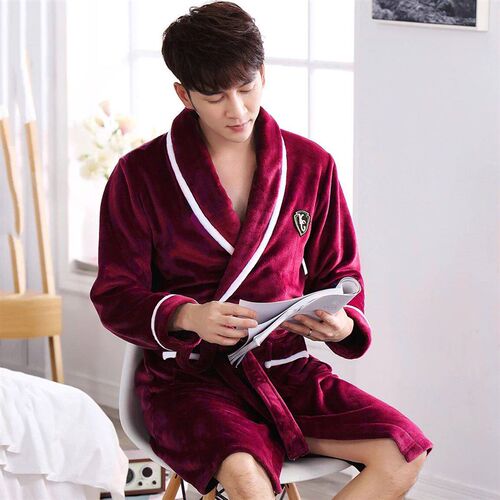 Large Size 3XL Flannel Robe Kimono Bathrobe Gown Winter Cora