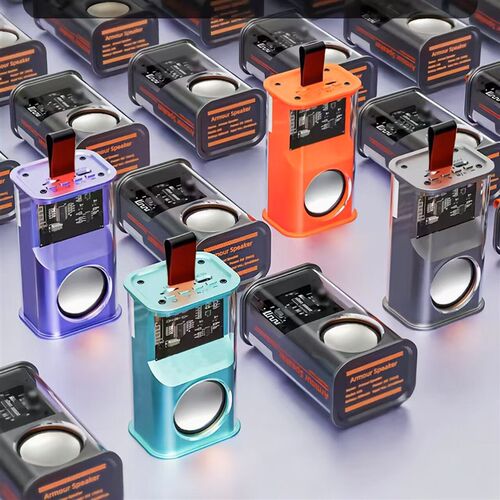 Transparent Mecha Speaker Wireless Transparent Small Steel C