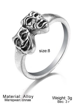 New retro double face skull casting ring ring exaggerated pe