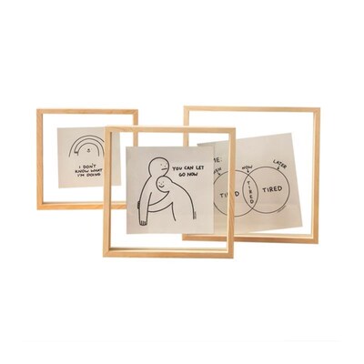 Corkboard photo wall solid wood frame blackboard pine office