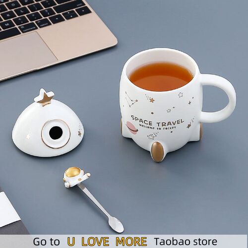 Creative Cute Ceramic Cup Cartoon Mug Space Galaxy Creative