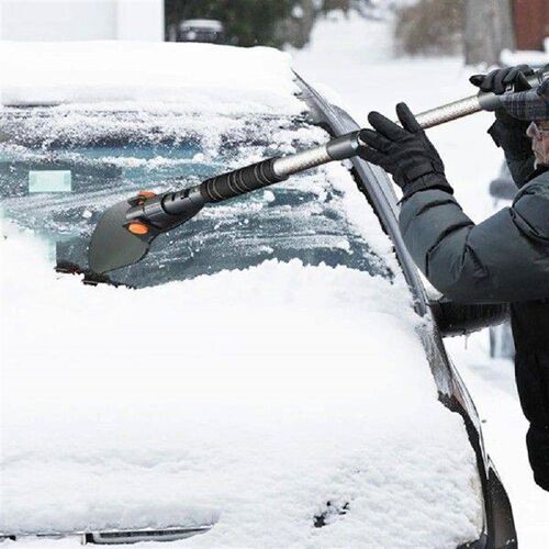 Extendable Snow Brush with Ice Scraper Ergonomic Grip Car