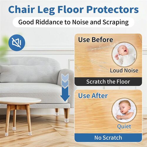 16PCS Silicone Chair Leg Floor Protectors Non-Slip Thicken B