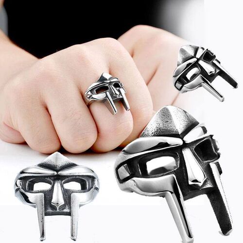Goth Hip Hop MF DOOM Mask Rings For Men Gladiator Punk Style