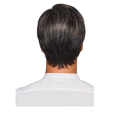 Mens Wig Black And White Bangs Partial Fluffy Wig Factory D