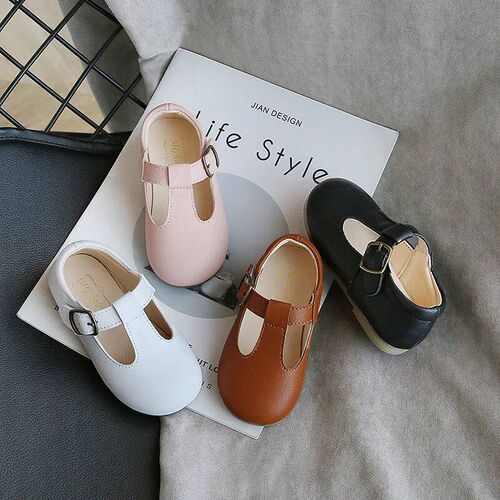 Spring Autumn Kids Shoes T Strap Leather Shoes For Girls Boy