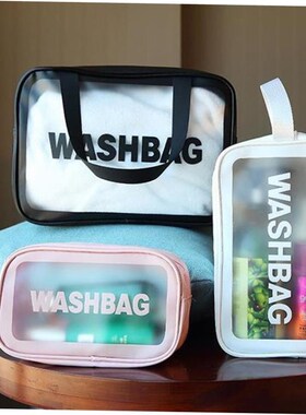 PU Travel Storage Bag Cosmetic Makeup Washbag Clear Handbag
