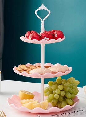 3 Tier Plastic Round Serving Trays Cake Stand Cupcake Holder