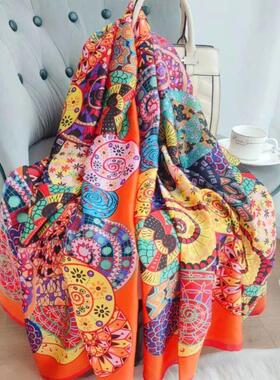 180*90cm Classic Summer Beach Prints Silk Scarves Female Sha