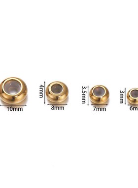 10Pcs 6/7/8/10mm Stainless Steel Adjustment Beads with Non-s