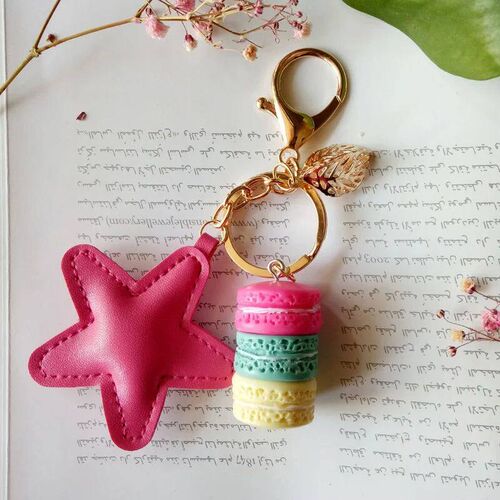 Women Cake Key Chain Fashion Cute French pastries Keychain B