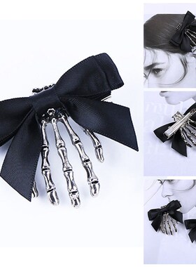 Halloween Bow Skull Clip Skeleton Ghost Hand Bone Hairpin Vi