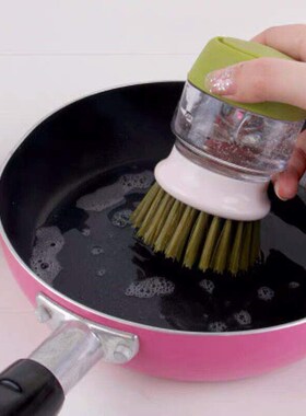 Handheld soap dispenser brush, liquid addition cleaning bru
