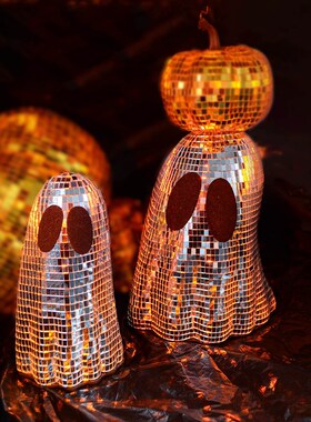 万圣节迪斯科幽灵可爱马赛克镜面贴片装饰万圣节桌面摆件家居装饰