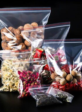 200/100Pcs Thicken Zipper Sealed Bags Clear Plastic Storage