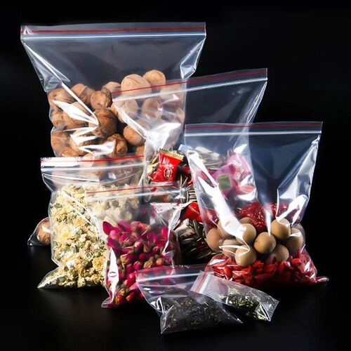 200/100Pcs Thicken Zipper Sealed Bags Clear Plastic Storage