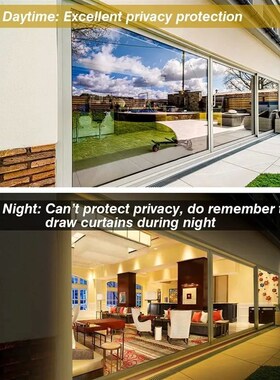 Window Privacy Tint Film One Way Vinyl Mirror Foil Non Adhes
