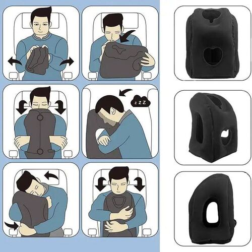 Inflatable Travel Sleeping Bag Portable Cushion Neck Pillow