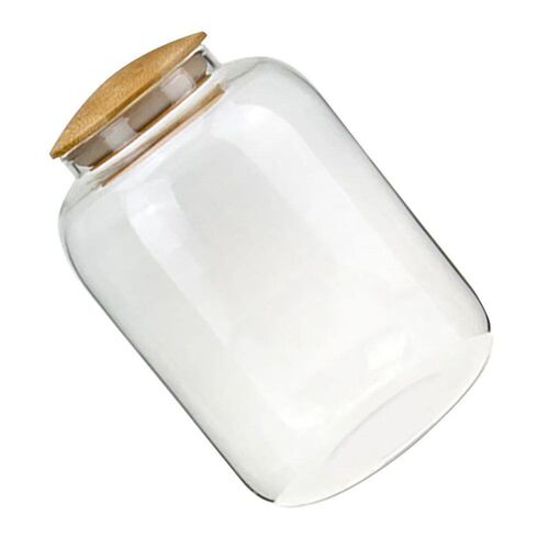 Clear Containerss High Borosilicate Glass Bamboo Lid Storage