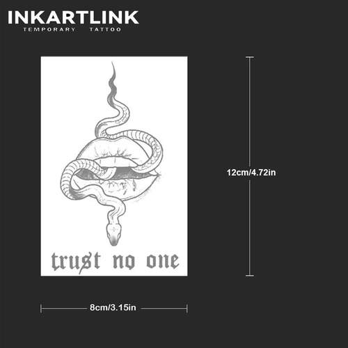 Snake and Mouth Temporary Tattoo,Lasts To 15 Days New Techno