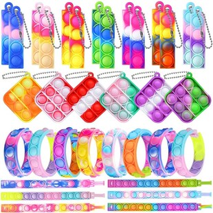 Mini Push Pop Pack Fidget Keychain Toy Anti Sre Anxiety Bulk