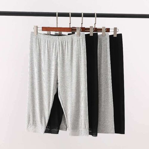 New Arrival Cropped Plus Size Rib Cotton Leggings Thin Large