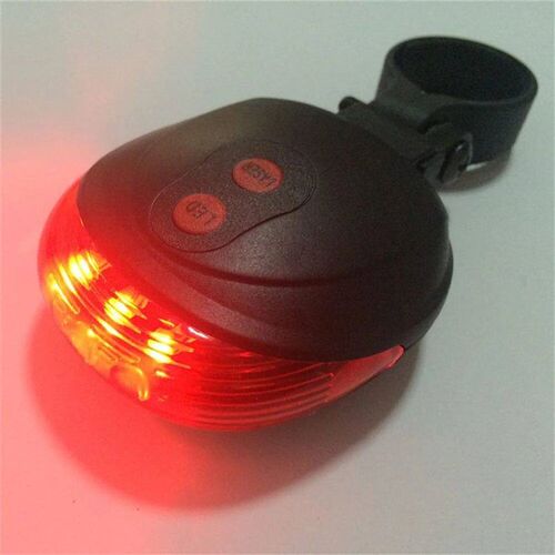 5LED 2Laser Cycling Bicycle Bike light 7 Flash Mode Safety R