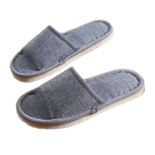 Retro Plain Cloth Slippers for Hotel Home Couple Indoor Floo