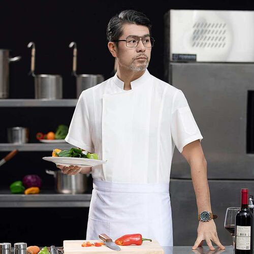 Chef Work Clothes Mens Short-sleeved Summer Thin High-end H