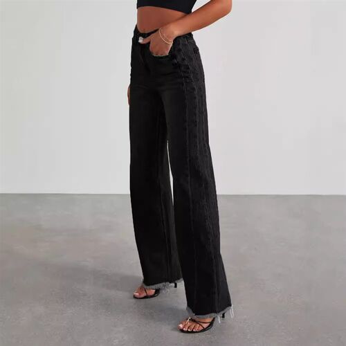 Jeans Women 2025 Washed Loose Casual Straight Wide Legs Floa