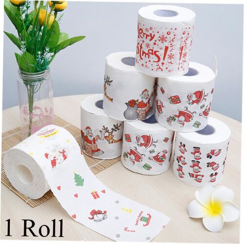 Christmas Toilet Paper Festival Theme Printed Wood Pulp Toil